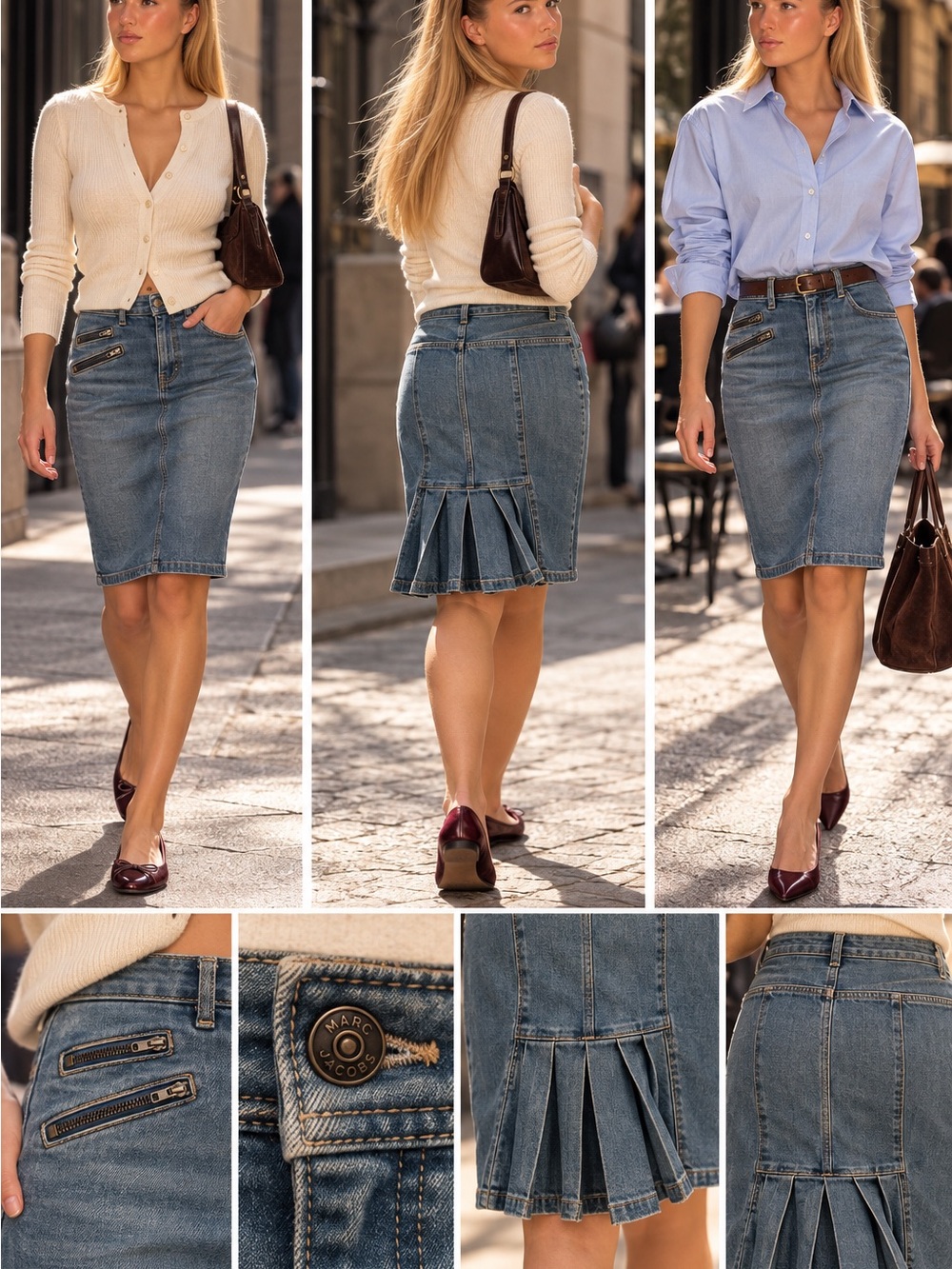 MARC BY MARC JACOBS, NWOT, DENIM PENCIL SKIRT, SZ 8
